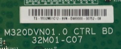 T-CON PARA TV VIZIO / NUMERO DE PARTE 55.32M01.C12 / M320DVN01.0 CTRL / 32M01-C07 / DISPLAY M320DVN01.0 / MODELO "32" - Imagen 2